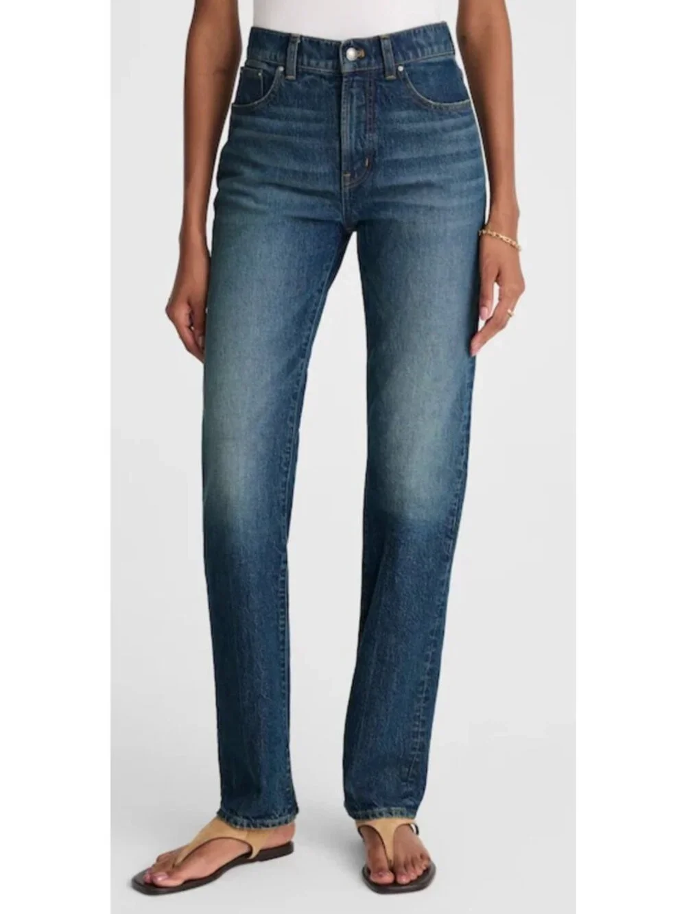 MADEWELL The Longline Straight Jean Greendale Wash Size 27